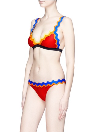 Figure View - Click To Enlarge - RYE  - 'Cackle' colourblock rickrack border bikini top