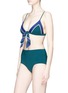 Figure View - Click To Enlarge - RYE  - 'Chi-Chi-Chi' knot front colourblock bikini top