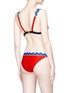 Back View - Click To Enlarge - RYE  - 'Cackle' colourblock rickrack waist bikini bottoms