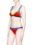 Figure View - Click To Enlarge - RYE  - 'Cackle' colourblock rickrack waist bikini bottoms