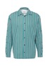 Main View - Click To Enlarge - 10025 - Button placket sleeve unisex stripe shirt