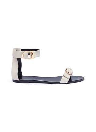 Main View - Click To Enlarge - STELLA LUNA - Buckled strap suede sandals