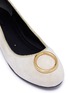 Detail View - Click To Enlarge - STELLA LUNA - Metal ring suede ballerina flats