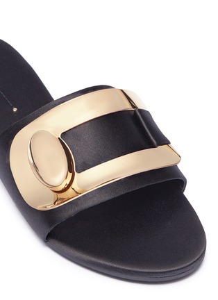Detail View - Click To Enlarge - STELLA LUNA - Turnlock buckle satin slide sandals
