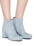 Figure View - Click To Enlarge - AALTO - 'Chunky Square' suede boots