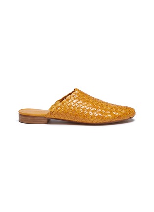 Main View - Click To Enlarge - FABIO RUSCONI - 'Minnie' basketweave leather slides
