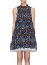Main View - Click To Enlarge - CHLOÉ - Stud collar blossom print tiered georgette dress