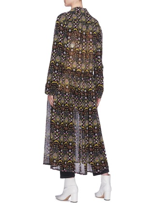 Back View - Click To Enlarge - CHLOÉ - Blossom print pleated georgette coat