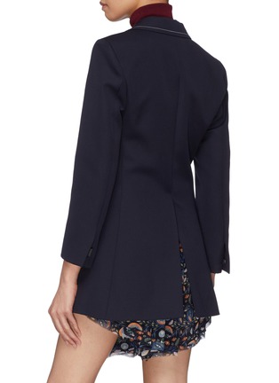 Back View - Click To Enlarge - CHLOÉ - Contrast topstitching double breasted twill blazer