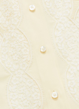  - CHLOÉ - Lace panel pleated yoke silk crepe blouse