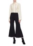 Figure View - Click To Enlarge - CHLOÉ - Lace panel pleated yoke silk crepe blouse