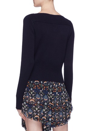 Back View - Click To Enlarge - CHLOÉ - Boat neck cashmere wool sweater