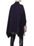 Back View - Click To Enlarge - CHLOÉ - Colourblock wool knit patchwork mock neck cape