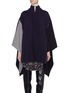 Main View - Click To Enlarge - CHLOÉ - Colourblock wool knit patchwork mock neck cape