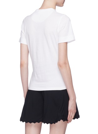 Back View - Click To Enlarge - CHLOÉ - Chest pocket lace trim T-shirt