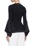 Back View - Click To Enlarge - ROSETTA GETTY - Topstitching drape cuff top