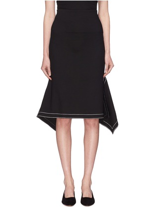 Main View - Click To Enlarge - ROSETTA GETTY - Contrast topstitching drape skirt