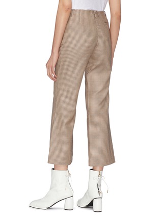 Back View - Click To Enlarge - AALTO - Wool houndstooth check cropped flared suiting pants