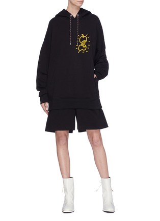 Figure View - Click To Enlarge - AALTO - 'Grabbing Apples' graphic print hoodie dress