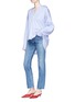 Figure View - Click To Enlarge - BALENCIAGA - Distressed straight leg jeans