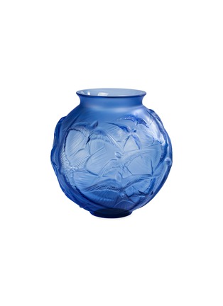 Main View - Click To Enlarge - LALIQUE - Hirondeles medium vase – Sapphire Blue