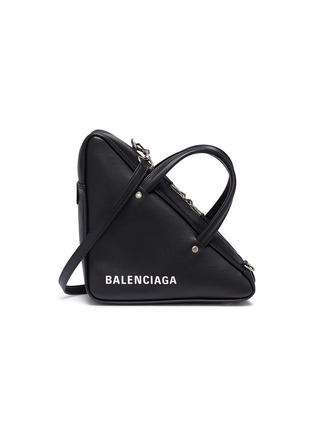 Main View - Click To Enlarge - BALENCIAGA - 'Triangle' logo print small leather duffel bag