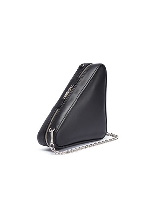 Figure View - Click To Enlarge - BALENCIAGA - 'Triangle' logo print small leather shoulder bag