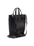 Figure View - Click To Enlarge - BALENCIAGA - 'Laundry Cabas XS' logo print fringe leather tote