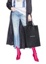 Figure View - Click To Enlarge - BALENCIAGA - 'North-South' logo print medium leather shopping bag