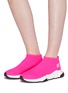 Figure View - Click To Enlarge - BALENCIAGA - 'Speed' double-B logo print knit slip-on sneakers