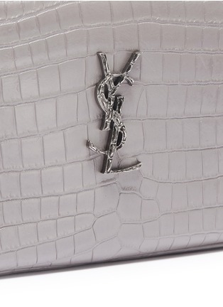 Detail View - Click To Enlarge - SAINT LAURENT - Croc embossed leather shoulder bag