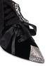 Detail View - Click To Enlarge - SAINT LAURENT - 'Blaze' ribbon lace-up strass velvet booties