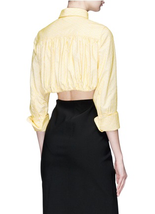 Back View - Click To Enlarge - ALAÏA - Embroidered cropped drawstring shirt