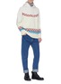 Figure View - Click To Enlarge - SACAI - Nordic intarsia knit panel patchwork hoodie