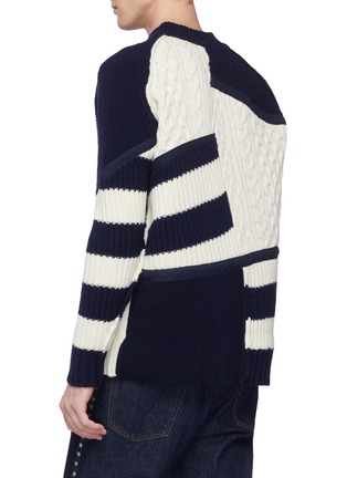 Back View - Click To Enlarge - SACAI - Mix knit patchwork sweater
