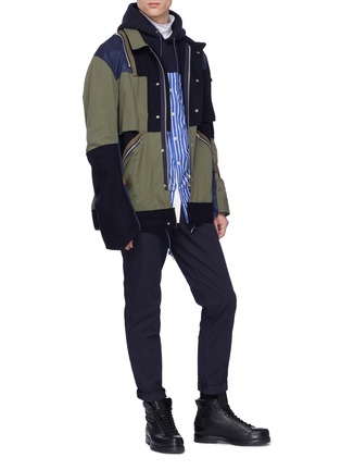Figure View - Click To Enlarge - SACAI - Chest pocket patchwork jacket