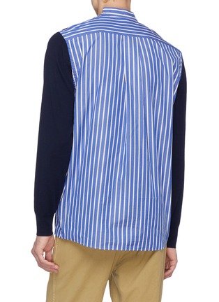 Back View - Click To Enlarge - SACAI - Stripe poplin back wool sweater