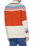 Back View - Click To Enlarge - SACAI - Colourblock Nordic intarsia mix knit patchwork zip cardigan