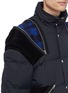 Detail View - Click To Enlarge - SACAI - Zip velvet panel hooded down puffer jacket