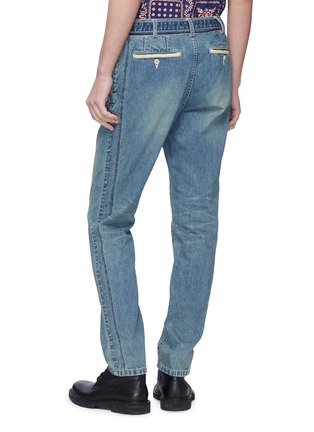 Back View - Click To Enlarge - SACAI - Belted contrast pocket jeans