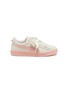 Main View - Click To Enlarge - PUMA - 'Suede Heart Jewel' ribbon lace-up kids sneakers