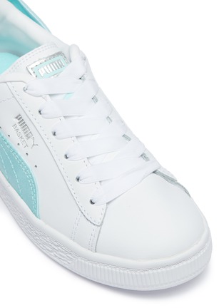 Detail View - Click To Enlarge - PUMA - 'Basket Bow' satin leather kids sneakers