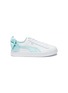 Main View - Click To Enlarge - PUMA - 'Basket Bow' satin leather kids sneakers