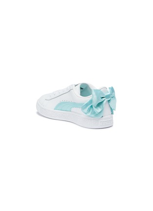 Figure View - Click To Enlarge - PUMA - 'Basket Bow' satin leather kids sneakers