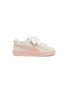Main View - Click To Enlarge - PUMA - 'Suede Heart Jewel' ribbon lace-up toddler sneakers