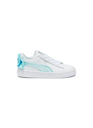 Main View - Click To Enlarge - PUMA - 'Basket Bow' satin leather toddler sneakers