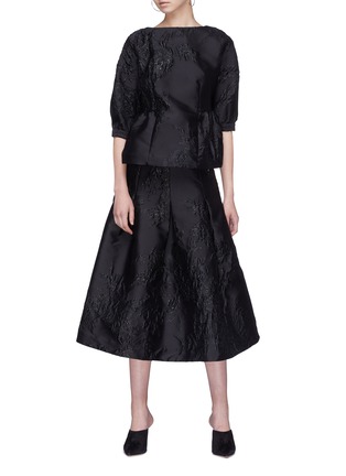 Figure View - Click To Enlarge - CO - Floral jacquard pleated skirt