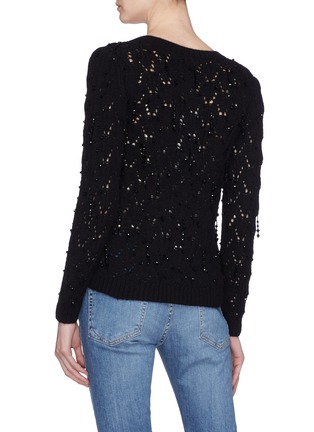 Back View - Click To Enlarge - CO - Strass wool-cashmere open knit cardigan