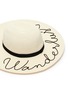 Detail View - Click To Enlarge - EUGENIA KIM - 'Emmanuelle' slogan embroidered straw sun hat