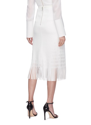 Back View - Click To Enlarge - DION LEE - 'Triangle' lasercut fringe midi skirt